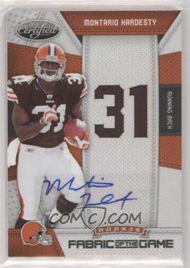 2010 Certified - Rookie Fabric of the Game - Die-Cut Jersey Number Signatures #20 - Montario Hardesty /25