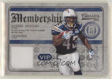 2010 Panini Classics - Membership - VIP Jerseys #10 - Darren Sproles /299