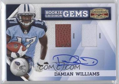 2010 Panini Gridiron Gear - [Base] - Combos Materials Prime Signatures #271 - Rookie Gridiron Gems - Damian Williams /15