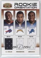 Jahvid Best, C.J. Spiller, Ryan Mathews #/250