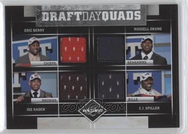 2010 Panini Limited - Draft Day Player Quads Materials #2 - Eric Berry, Joe Haden, Russell Okung, C.J. Spiller /100