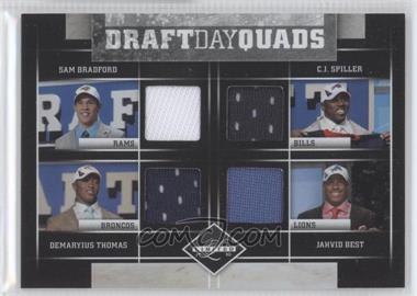 2010 Panini Limited - Draft Day Player Quads Materials #3 - Sam Bradford, Demaryius Thomas, C.J. Spiller, Jahvid Best /25