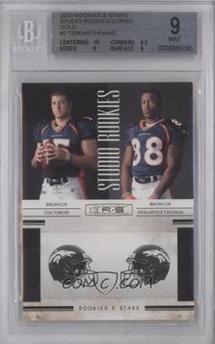 2010 Panini Rookies & Stars - Studio Rookies Combos - Gold #2 - Tim Tebow, Demaryius Thomas /500 [BGS 9 MINT]