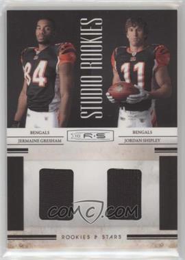 2010 Panini Rookies & Stars - Studio Rookies Combos - Materials #5 - Jermaine Gresham, Jordan Shipley /299