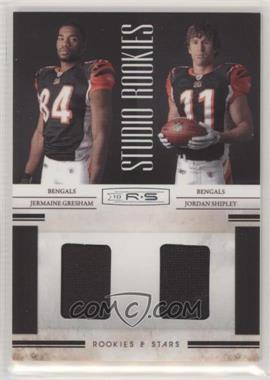 2010 Panini Rookies & Stars - Studio Rookies Combos - Materials #5 - Jermaine Gresham, Jordan Shipley /299