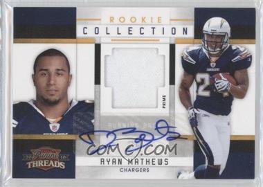 2010 Panini Threads - Rookie Collection Materials - Signatures Prime #31 - Ryan Mathews /15