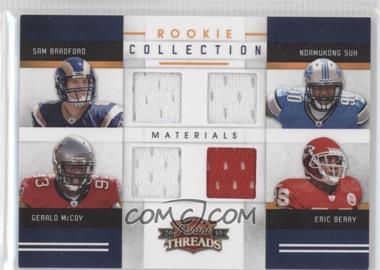 2010 Panini Threads - Rookie Collection Quad Materials #1 - Sam Bradford, Eric Berry, Gerald McCoy, Ndamukong Suh /299