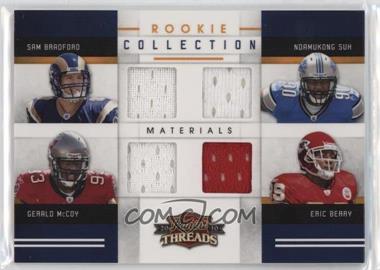 2010 Panini Threads - Rookie Collection Quad Materials #1 - Sam Bradford, Eric Berry, Gerald McCoy, Ndamukong Suh /299