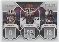 Marques Colston, Reggie Bush, Drew Brees #/100