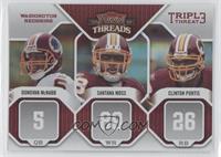 Santana Moss, Clinton Portis, Donovan McNabb #/100