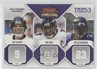 Joe Flacco, Ray Rice, Willis McGahee