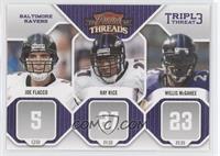 Joe Flacco, Ray Rice, Willis McGahee