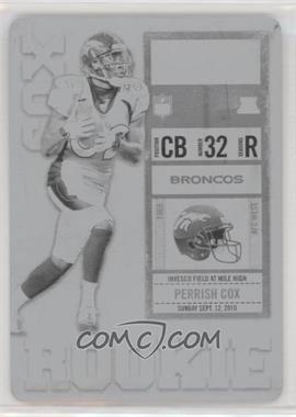 2010 Playoff Contenders - [Base] - Printing Plate Black #178 - Perrish Cox /1