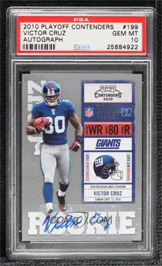 2010 Playoff Contenders - [Base] #199 - Victor Cruz [PSA 10 GEM MT]