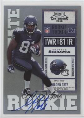 2010 Playoff Contenders - [Base] #216.2 - Golden Tate (Left Leg Covers "G" in Golden)