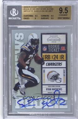 2010 Playoff Contenders - [Base] #231.1 - Ryan Mathews /300 [BGS 9.5 GEM MINT]