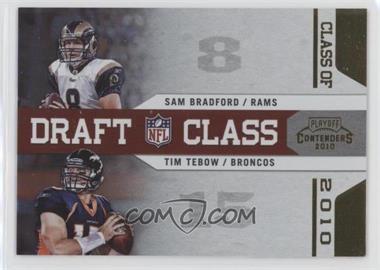 2010 Playoff Contenders - Draft Class - Gold #1 - Sam Bradford, Tim Tebow /100 [EX to NM]