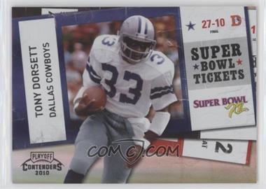 2010 Playoff Contenders - Super Bowl Tickets - Black #29 - Tony Dorsett /50