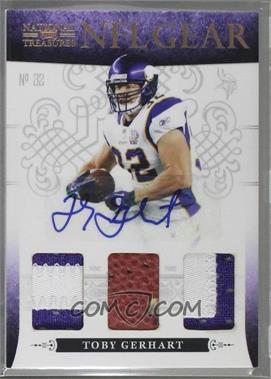 2010 Playoff National Treasures - NFL Gear - Trios Prime Signatures #24 - Toby Gerhart /25 [Noted]
