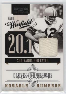 2010 Playoff National Treasures - Notable Numbers - Materials #26 - Paul Warfield /99