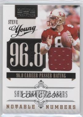 2010 Playoff National Treasures - Notable Numbers - Materials #30 - Steve Young /99
