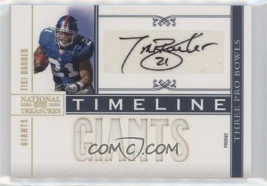 2010 Playoff National Treasures - Timeline - Team Nickname Signature Materials Prime #16 - Tiki Barber /15