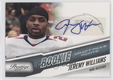 2010 Playoff Prestige - [Base] - Rookie Draft Picks Rights Autographs #252 - Jeremy Williams /999