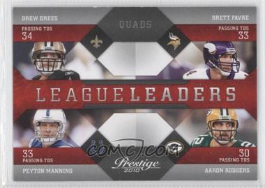 2010 Playoff Prestige - League Leaders #16 - Drew Brees, Brett Favre, Peyton Manning, Aaron Rodgers