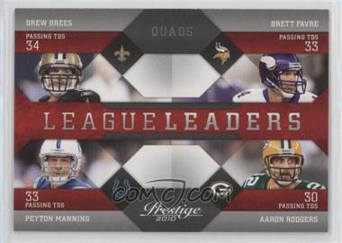 2010 Playoff Prestige - League Leaders #16 - Drew Brees, Brett Favre, Peyton Manning, Aaron Rodgers