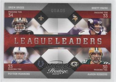 2010 Playoff Prestige - League Leaders #16 - Drew Brees, Brett Favre, Peyton Manning, Aaron Rodgers