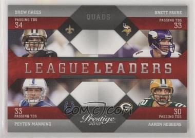 2010 Playoff Prestige - League Leaders #16 - Drew Brees, Brett Favre, Peyton Manning, Aaron Rodgers