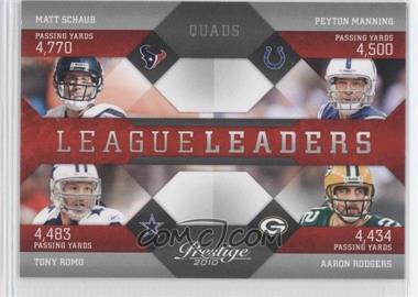 2010 Playoff Prestige - League Leaders #19 - Matt Schaub, Peyton Manning, Tony Romo, Aaron Rodgers