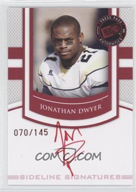 2010 Press Pass Portrait Edition - Sideline Signatures - Ruby Red Ink #SS-JD - Jonathan Dwyer /145