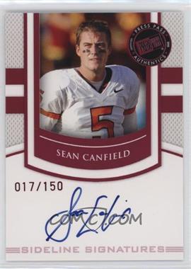 2010 Press Pass Portrait Edition - Sideline Signatures - Ruby Red Ink #SS-SC - Sean Canfield /150