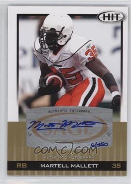 2010 SAGE Hit - [Base] - Gold Autographs #A53 - Martell Mallett /250