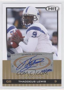 2010 SAGE Hit - [Base] - Gold Autographs #A9 - Thaddeus Lewis /250