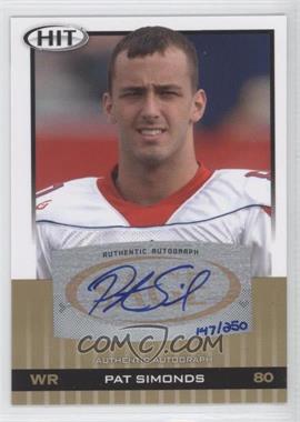 2010 SAGE Hit - [Base] - Gold Autographs #A93 - Pat Simonds /250