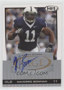 2010 SAGE Hit - [Base] - Silver Autographs #A59 - NaVorro Bowman