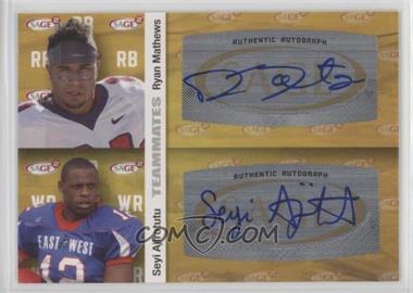 2010 SAGE Squared - Dual Autographs #A19 - Ryan Mathews, Seyi Ajirotutu