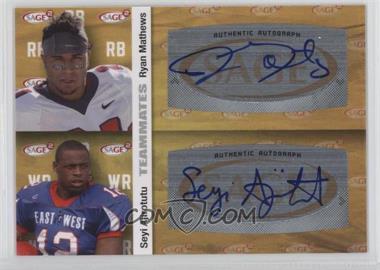 2010 SAGE Squared - Dual Autographs #A19 - Ryan Mathews, Seyi Ajirotutu