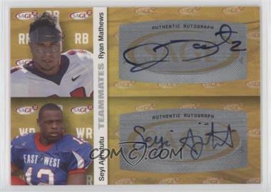 2010 SAGE Squared - Dual Autographs #A19 - Ryan Mathews, Seyi Ajirotutu