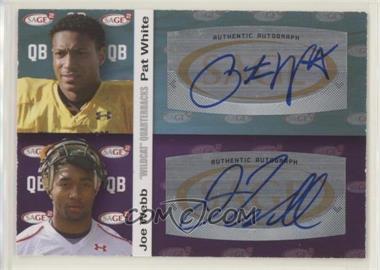 2010 SAGE Squared - Dual Autographs #A5 - Pat White, Joe Webb [EX to NM]