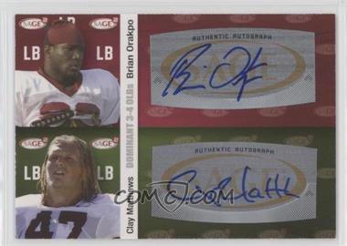 2010 SAGE Squared - Dual Autographs #A66 - Brian Orakpo, Clay Matthews