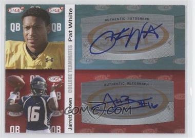 2010 SAGE Squared - Dual Autographs #A78 - Pat White, Jarret Brown