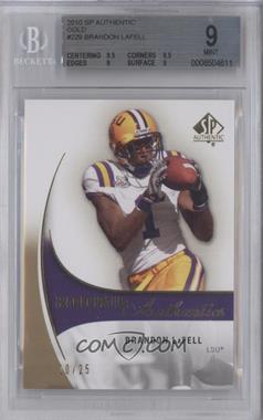 2010 SP Authentic - [Base] - Gold #229 - Rookie Authentics - Brandon LaFell /25 [BGS 9 MINT]