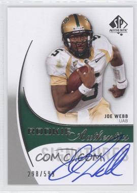 2010 SP Authentic - [Base] #157 - Rookie Authentics Signatures - Joe Webb /599