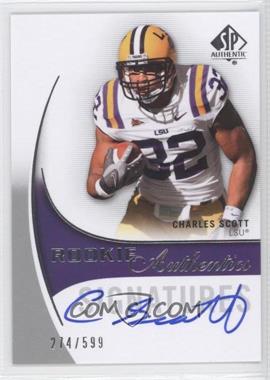 2010 SP Authentic - [Base] #167 - Rookie Authentics Signatures - Charles Scott /599