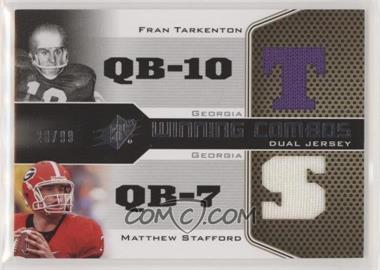 2010 SPx - Winning Combos Dual Jerseys #WC-TS - Matthew Stafford, Fran Tarkenton /99