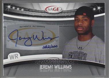 2010 Sage - Autographs - Silver #A-54 - Jeremy williams /400 [Noted]