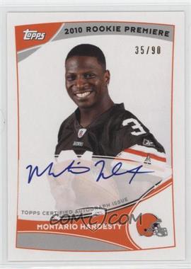 2010 Topps - NFL Rookie Premiere Autographs #RPA-MH - Montario Hardesty /90